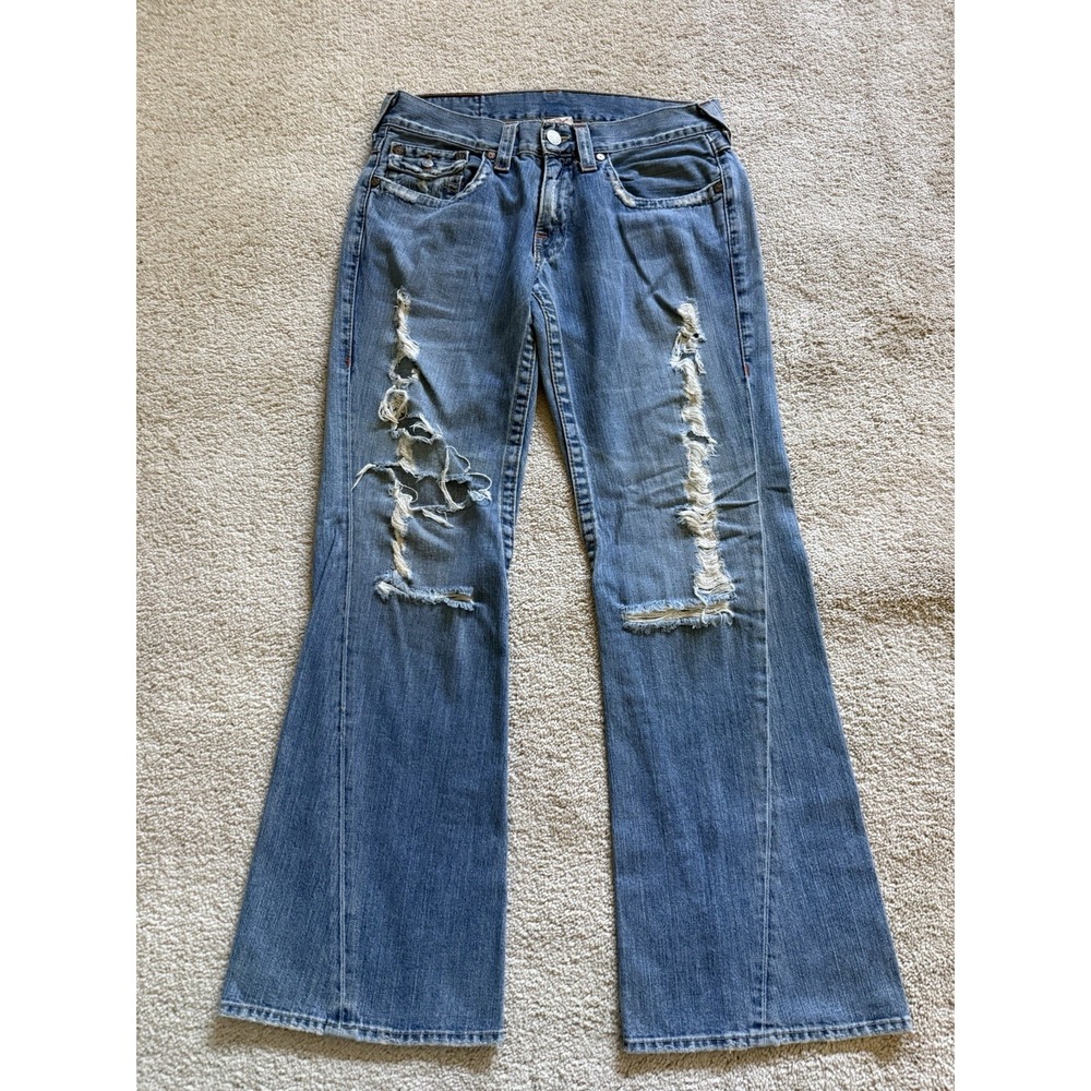 True Religion Joey Jeans Woman's Size 32 Distressed Flared
